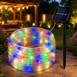 Lampki solarne ogrodowe LED wąż 7m 50 LED multikolor 8 trybów wodoodporne