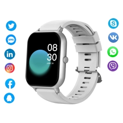 Smartwatch zegarek damski męski gumowy pasek sport bluetooth rozmowy szary