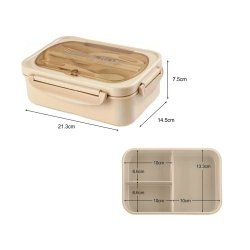 Lunchbox śniadaniówka pojemnik na śniadanie obiad z przegródkami sztućce — zdjęcie 8