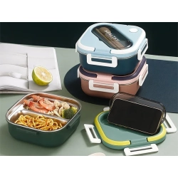 Śniadaniówka z przegródkami pojemnik sztućce lunchbox do mikrofali 1000ml Verk Group