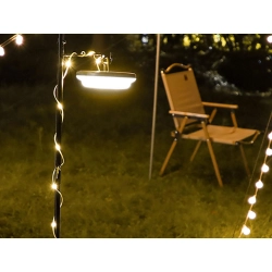 Lampa kempingowa biwakowa akumulatorowa led girlanda na rolce 8m ciepła