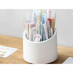 Organizer na kosmetyki pojemnik na pędzle do makijażu obrotowy z przykrywką