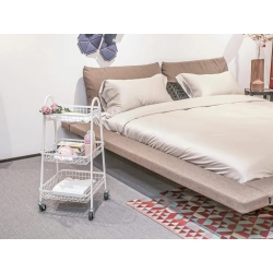 Półka szafka łazienkowa kuchenna na kółkach regał metalowa trzy poziomy 3