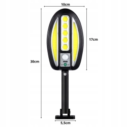 Lampa solarna led cob z czujnikiem ruchu naścienna zewnętrzna ogrodowa