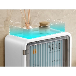 Półka łazienkowa naścienna wisząca 3 poziomy drzwiczki otwór na chusteczki