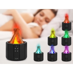 Nawilżacz powietrza USB dyfuzor z LED RGB kominek mgiełka zapachowa ogień