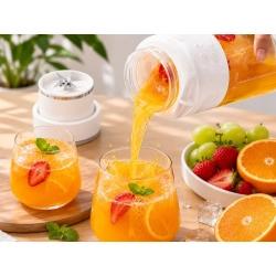 Bidon blender butelka USB 1200ml kubek do smoothie shaker ze słomką paskiem
