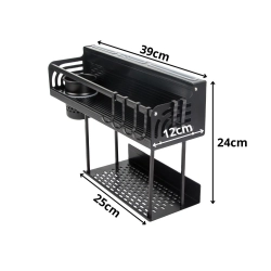 Półka na ścianę organizer kuchenny metalowy wiszący na przybory