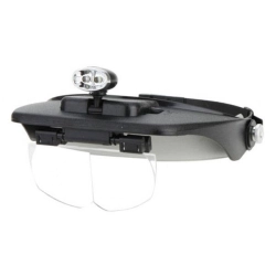 Lupa nagłowna okulary precyzyjne mocny 2 x led gw