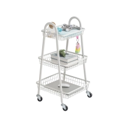 Półka szafka łazienkowa kuchenna na kółkach regał metalowa trzy poziomy 3