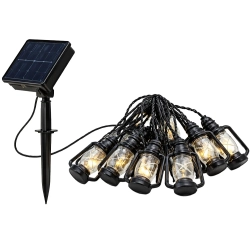 Lampki solarne ogrodowe LED girlanda lampiony na balkon taras dekoracyjne — zdjęcie 14