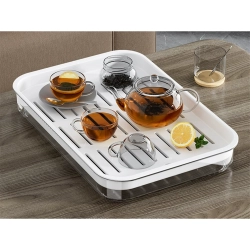 Taca kuchenna dwuwarstwowa ociekacz na naczynia warzywa owoce plastikowa