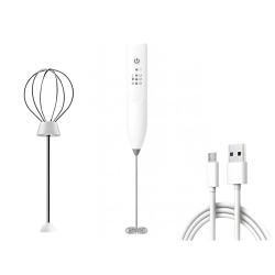 Elektryczny spieniacz ubijacz do mleka kawy mikser ręczny akumulatorowy