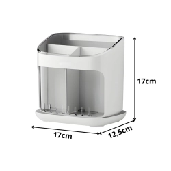 Organizer ociekacz na sztućce suszarka stojak do kuchni z odpływem 4 komory