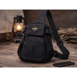 Nerka męska saszetka na ramię torba crossbody wiele kieszeni czarna