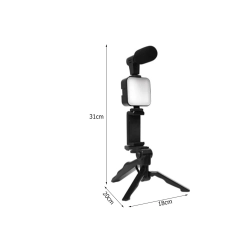 Zestaw do vlogowania statyw mikrofon do telefonu uchwyt nagrywanie filmów