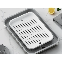 Taca kuchenna dwuwarstwowa ociekacz na naczynia warzywa owoce plastikowa