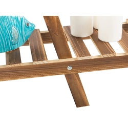 Kwietnik stojący drewniany na kwiaty doniczkowe doniczki dwupoziomowy półka