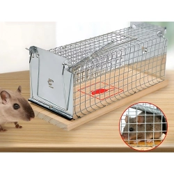 Pułapka żywołapka na szczury gryzonie humanitarna duża metalowa klatka xl