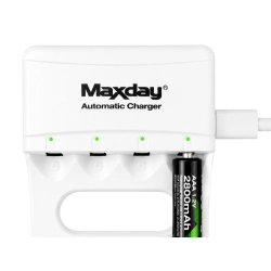 Ładowarka do akumulatorków AA i AAA USB-C LED 4 sloty szybkie ładowanie Verk Group