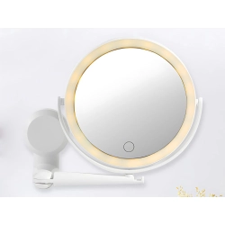 Lusterko led do makijażu obrotowe powiększające z uchwytem ściennym 360°