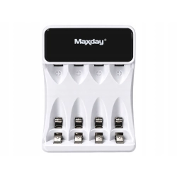 Ładowarka do akumulatorków AA i AAA LCD z kablem USB-C i 4 akumulatorkami AA