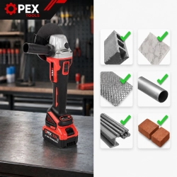 Szlifierka kątowa akumulatorowa bezszczotkowa OPEX TOOLS 21V 2x 3.0Ah 125 mm