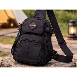 Nerka męska saszetka na ramię torba crossbody wiele kieszeni czarna