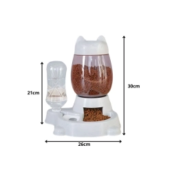Podajnik karmy i wody dla psa kota automatyczny miska pojemnik dozownik 2w1