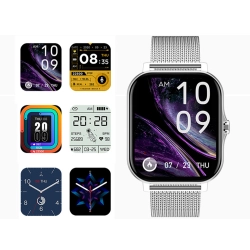 Smartwatch zegarek damski męski gumowy pasek sport bluetooth rozmowy szary