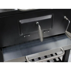 Grill węglowy ogrodowy dwa ruszty termometr pokrywa półka popielnik duży