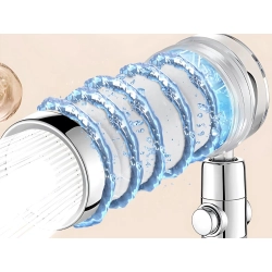 Słuchawka prysznicowa z turbiną filtrem wymiennym turbo z wentylatorem