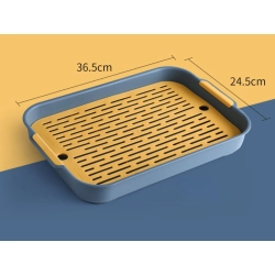 Taca kuchenna dwuwarstwowa z odpływem na naczynia warzywa owoce plastikowa