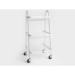 Półka szafka łazienkowa kuchenna na kółkach regał metalowa trzy poziomy 3