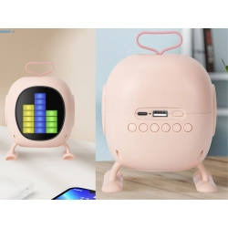 Głośnik bluetooth karaoke z mikrofonem led kolorowe kwadraty muzyka rgb