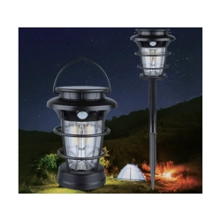 Lampa solarna kempingowa latarnia ogrodowa LED USB czujnik ruchu zmierzchu Verk Group