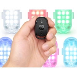 Lampa stroboskopowa LED bezprzewodowa 7 kolorów pilot 2 sztuki ostrzegawcze