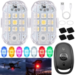 Lampa stroboskopowa LED bezprzewodowa 7 kolorów pilot 2 sztuki ostrzegawcze