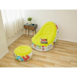 Fotel ogrodowy leżak dmuchany pompowany pufa na plażę podnóżek wygodny