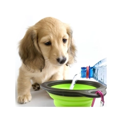 Miska silikonowa dla psa składana podróżna turystyczna karabińczyk 400ml