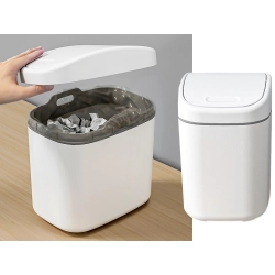 Mini kosz na śmieci do pokoju do łazienki pojemnik na biurko klapka 2 l
