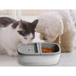 Fontanna miska dla kota psa na wodę i karmę poidło automatyczne 2w1 usb