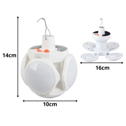 Lampa solarna kempingowa składana led na hak ogrodowa turystyczna namiot