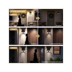 Lampa solarna z czujnikiem zmierzchu ruchu 3 tryby wodoodporna 1200lm