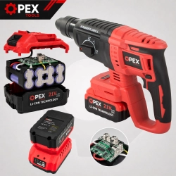 Młotowiertarka akumulatorowa OPEX TOOLS OPX28008 21V 2x 3.0Ah SDS+