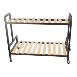 Kwietnik drewniany na kwiaty doniczkowe dwupoziomowy półka na kółkach taras