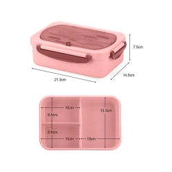 Lunchbox śniadaniówka pojemnik na śniadanie obiad z przegródkami sztućce — zdjęcie 4