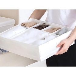 Organizer na bieliznę skarpetki do szuflady szafy wkład przegródki biały