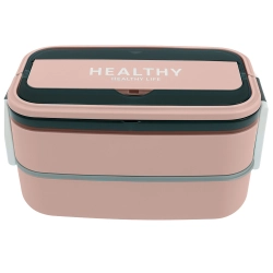 Śniadaniówka z przegródkami piętrowy pojemnik xxl sztućce lunchbox 1400ml