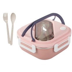 Śniadaniówka z przegródkami pojemnik sztućce lunchbox do mikrofali 1000ml